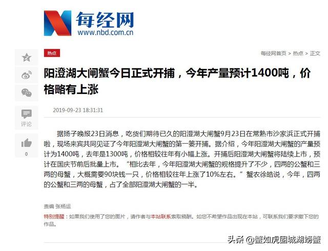 今天阳澄湖大闸蟹开捕,江苏大闸蟹进入“真枪实弹”大比拼